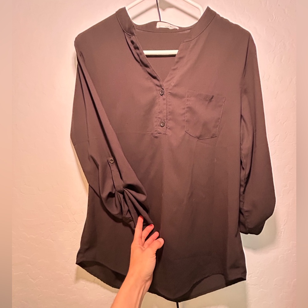 Black sheer blouse